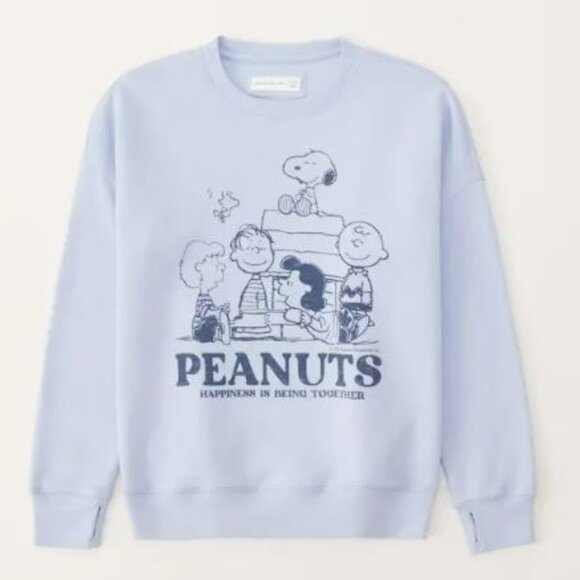 Abercrombie Kids Girl's Peanuts Crew Sweatshirt - Size 11/12 - Picture 1 of 5